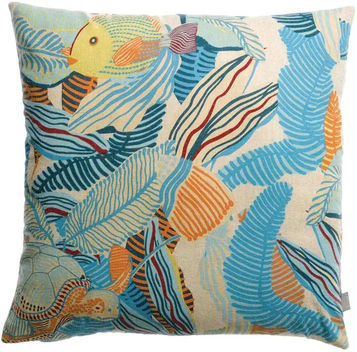 Coussin imprim Dori Lagon 45 x 45