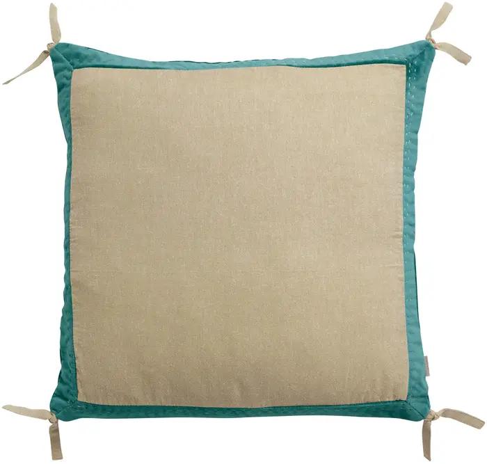 Coussin Elise Chambray Vert de gris 45 x 45