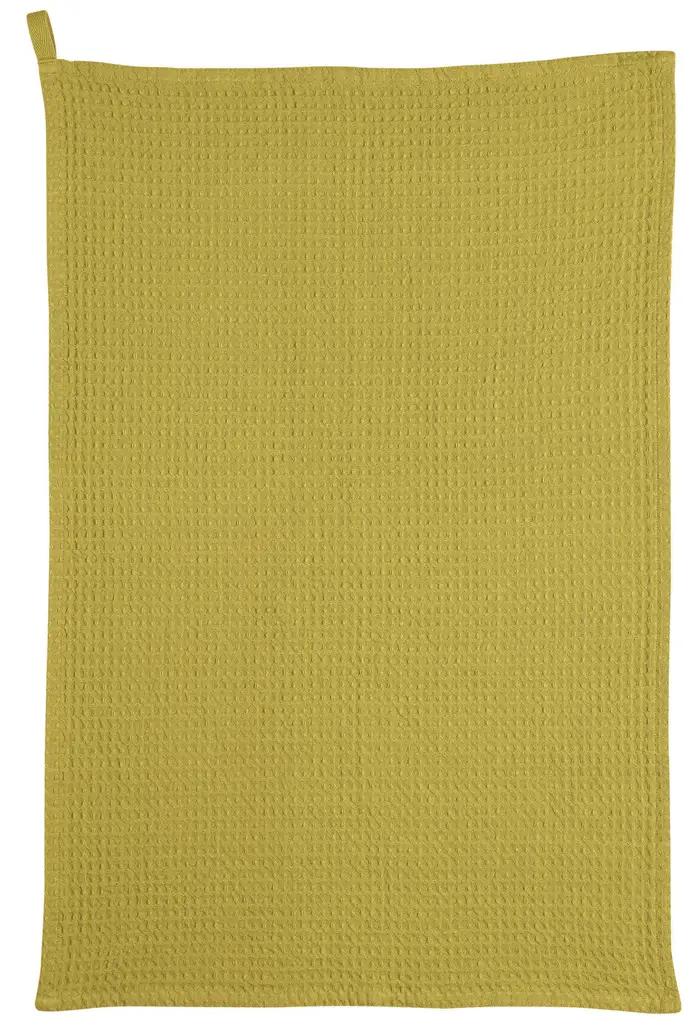 Torchon nid d'abeilles uni Mumba Bergamote 50 x 70