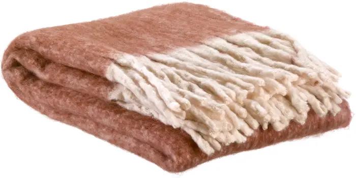 Plaid uni recycl Isabel Rouille 130 x 160