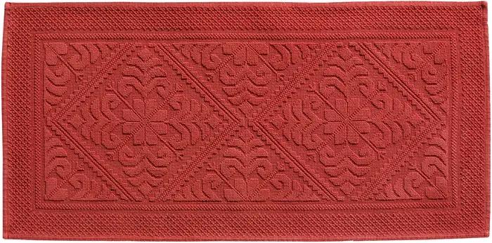 Tapis de bain uni Enzo Brique 54 x 110