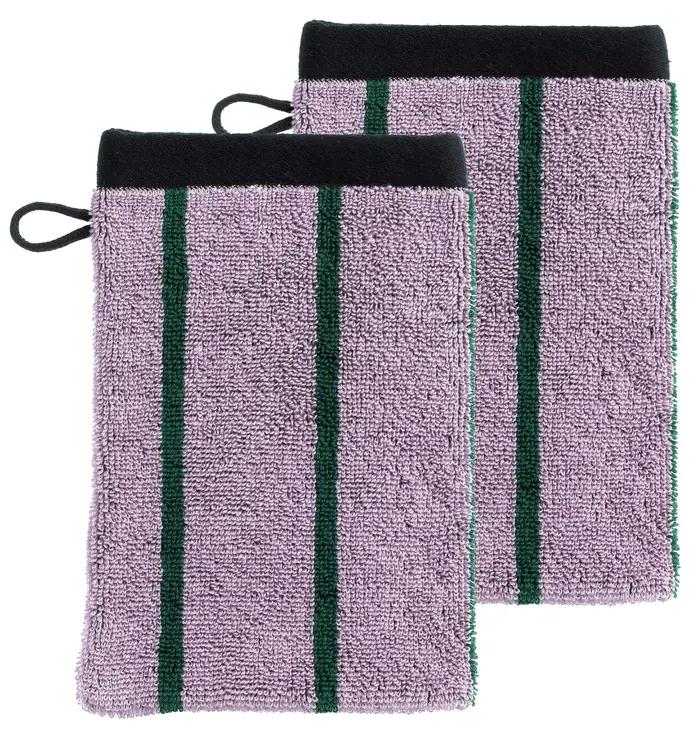 Lot de 2 gants de toilette Charly Lilas 15 x 21