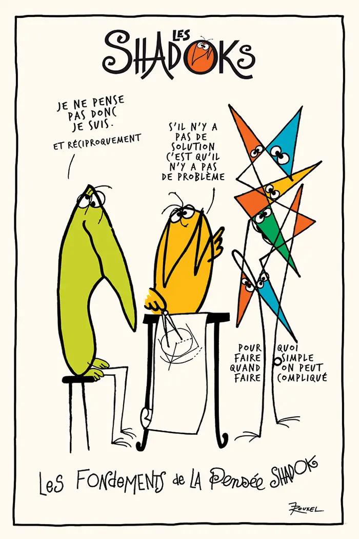Torchon Shadoks Les fondements Ecru 48 x 72