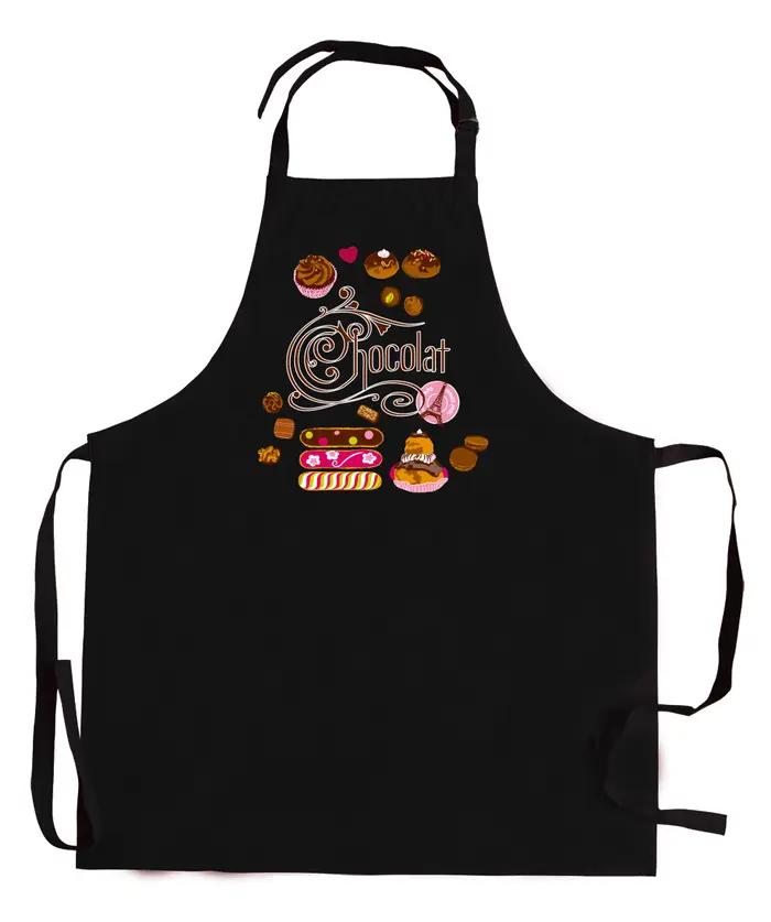 Tablier de cuisine sans poche clairs recycl Noir 72 x 90