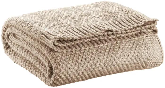 Plaid tricot recycl Danilo Naturel 130 x 160
