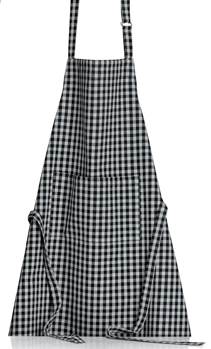 Tablier de cuisine recycl Billie Noir/gris 80 x 85