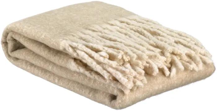 Plaid uni recycl Isabel Naturel 130 x 160