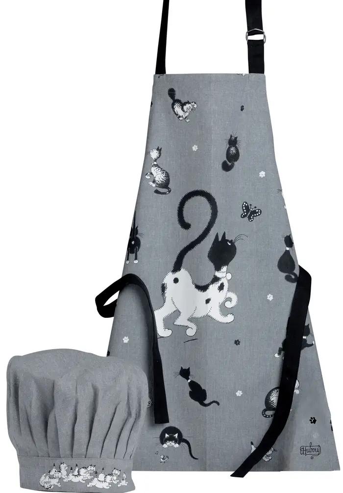 Tablier de cuisine et toque enfant Dubout Noir/blanc 52 x 63