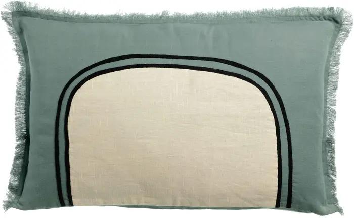 Coussin bicolore Laly Prusse 40 x 65