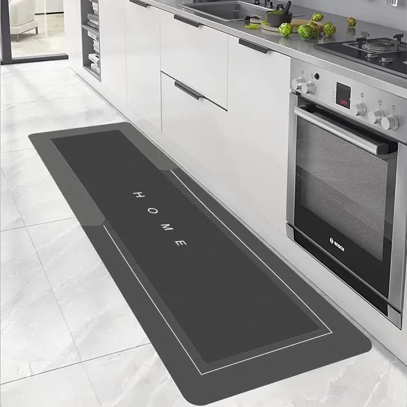 Tapis absorbant de cuisine antidérapant, imperméable, lavable, confortable, sur pied, à longue bande