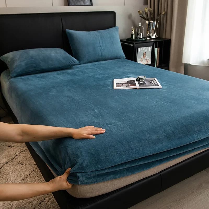Drap-housse en velours de lait d'hiver, 1 pièce, housse de protection pour matelas en peluche de cou