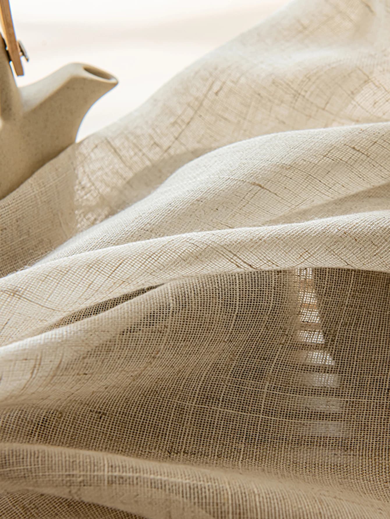 Rideaux de fenêtre en coton et lin, sensation rustique, semi-transparent, pour chambre à coucher, sa