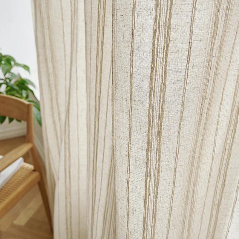 Rideaux transparents en lin froissé de luxe pour balcon, chambre à coucher, salon, traitement de fen