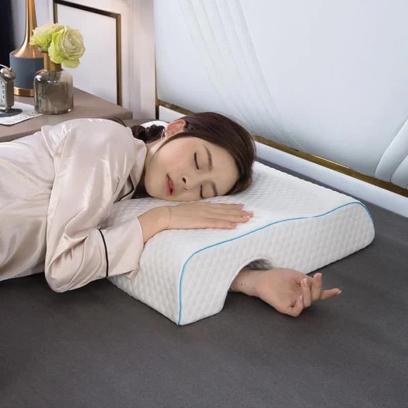 Oreiller arqué pour couples, avec rebond lent et mousse à mémoire de forme respirante, oreiller de s