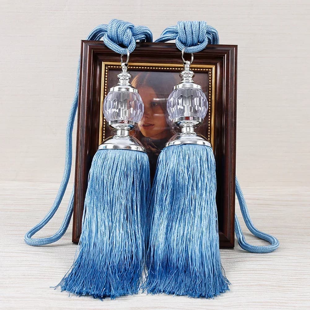1 paire d'embrasses de rideaux à pampilles, perle de cristal, boule suspendue, cravate, accessoires
