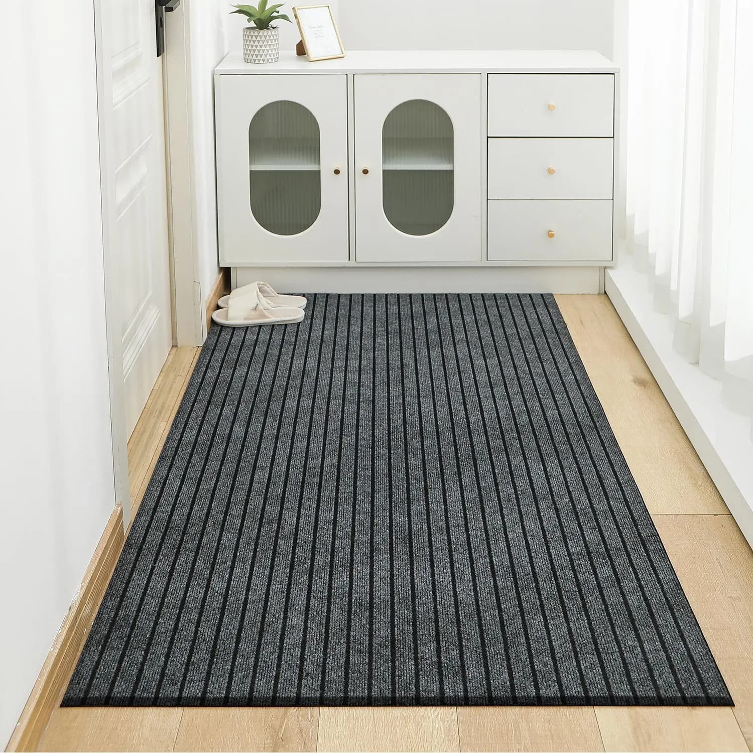 Polymères de sol carrés minimalistes modernes, support en caoutchouc antidérapant, durable, degré de