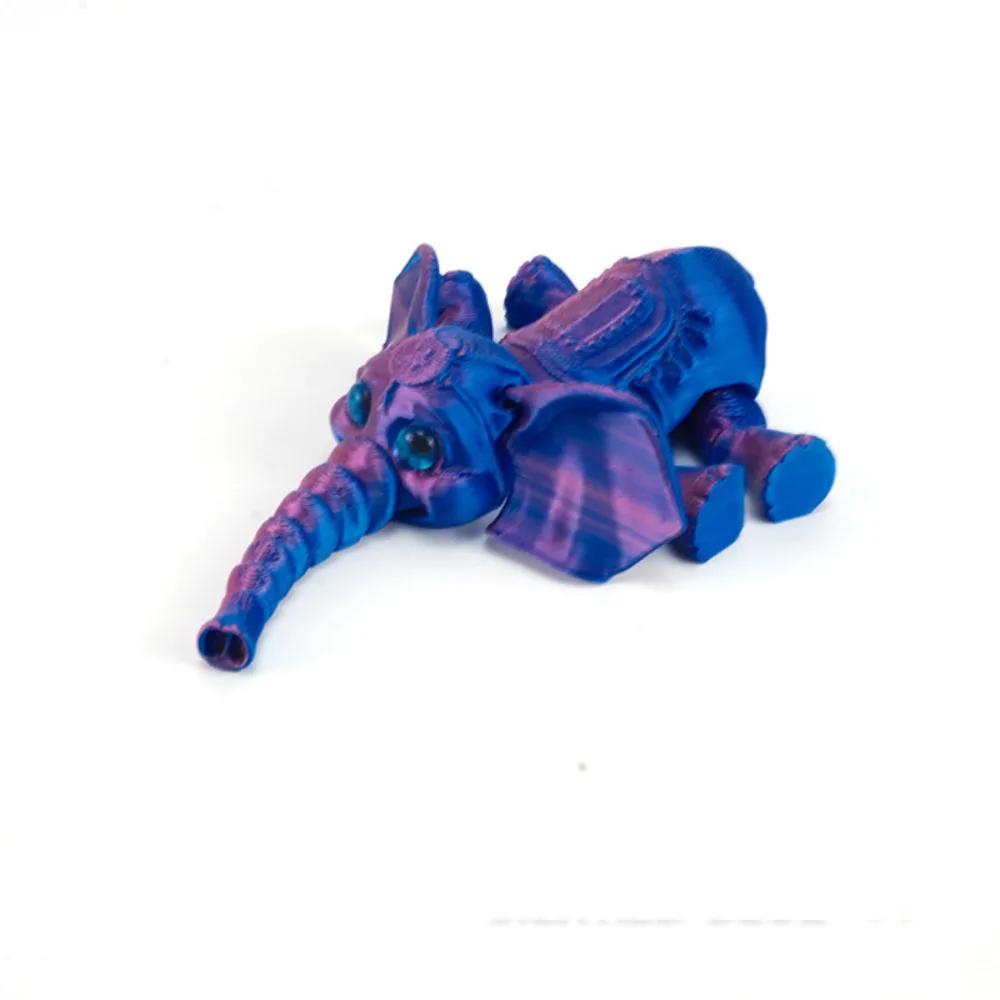 PLA – modèle d'éléphant imprimé en 3D, Figurine d'action d'éléphant mobile multi-articulée, Figurine