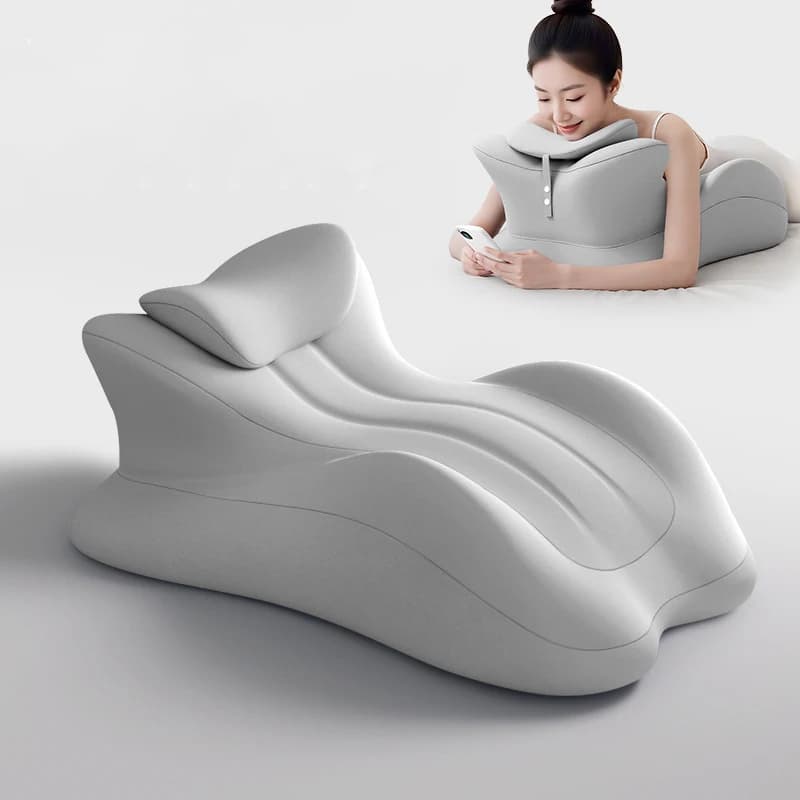 Coussin ergonomique multi-positions en mousse à mémoire de forme pour lecture sur le ventre, oreille