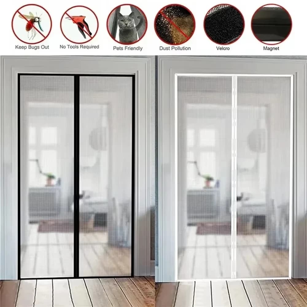 Rideaux anti-moustiques pour portes, moustiquaire magnétique, porte fenêtre, maille de fermeture aut