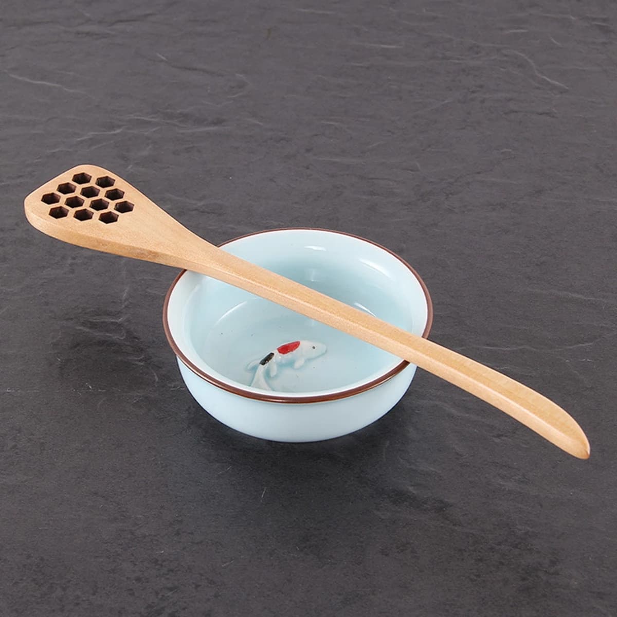 Cuisson cuisine Drizzler fait à la main en bois à Long manche miel Dipper mélange bâton cuillère agi