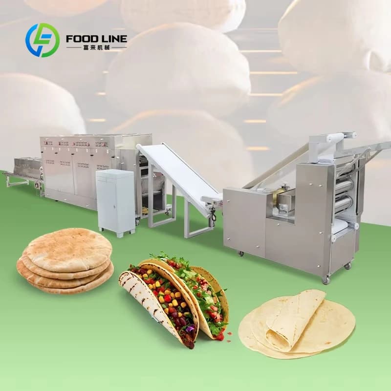 Ligne de production de pain pita libanais entièrement automatique, machine de boulangerie commercial