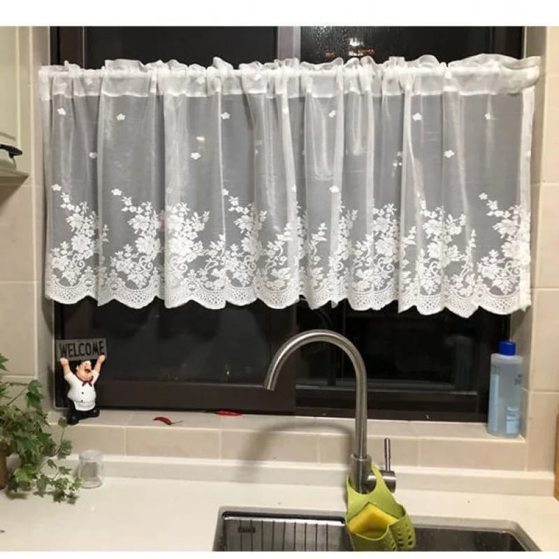 Rideaux européens en dentelle blanche