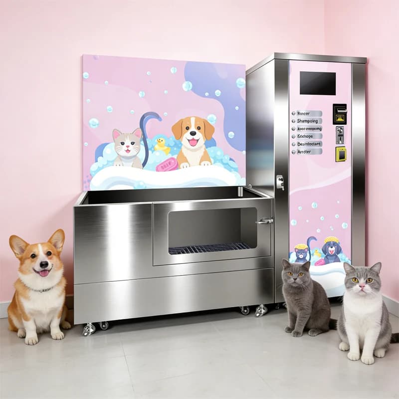 Machine à laver électrique commerciale en acier inoxydable pour salon de toilettage pour animaux, éq