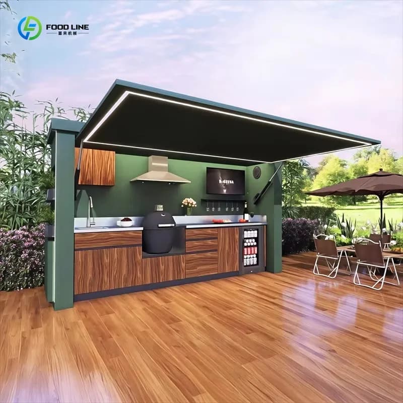 Cuisine extérieure électrique haut de gamme personnalisée, installation facile, combo avec évier et