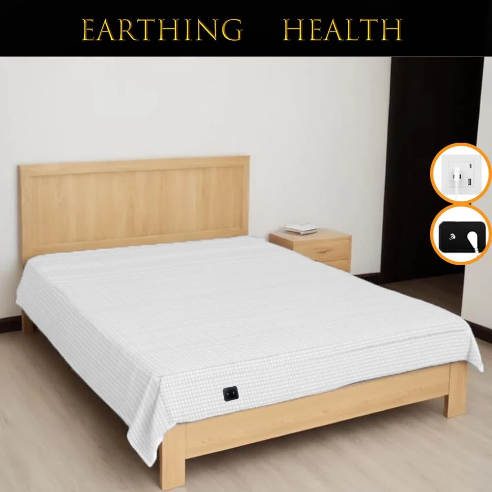 Drap de lit plat en Fiber d'argent 10% avec cordon de mise à la terre, feuille conductrice antistati