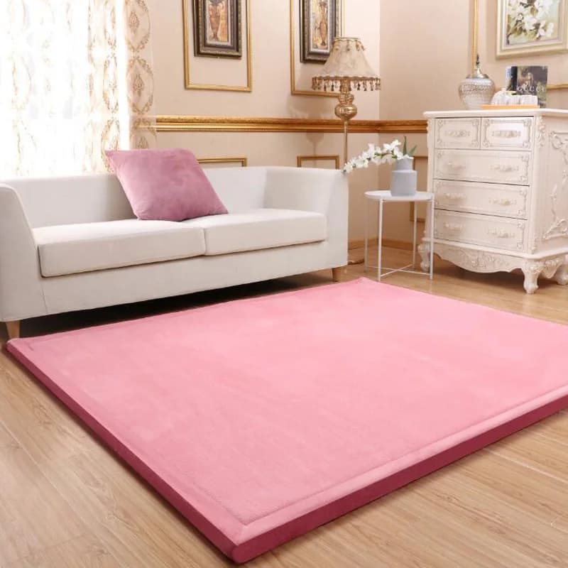 Tapis Tatami en molleton de corail, grand tapis épais pour chambre à coucher, tapis de jeu pour enfa