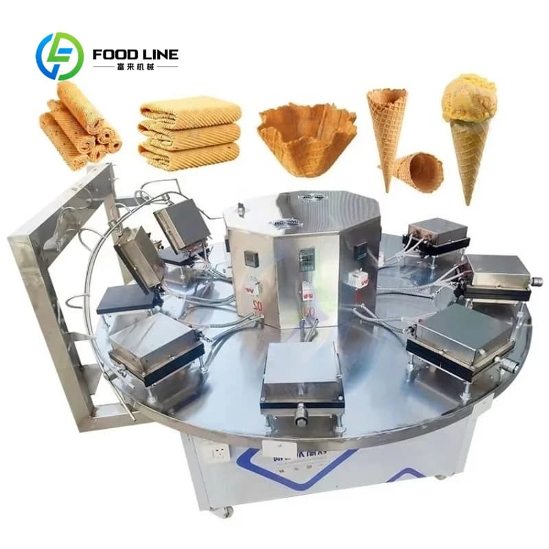 Équipement de production de gaufres multifonctionnel, ligne industrielle automatique, machine à gauf