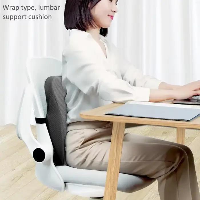 Coussin de siège en mousse à mémoire de forme, ensemble d'oreillers de soutien lombaire, orthopédiqu