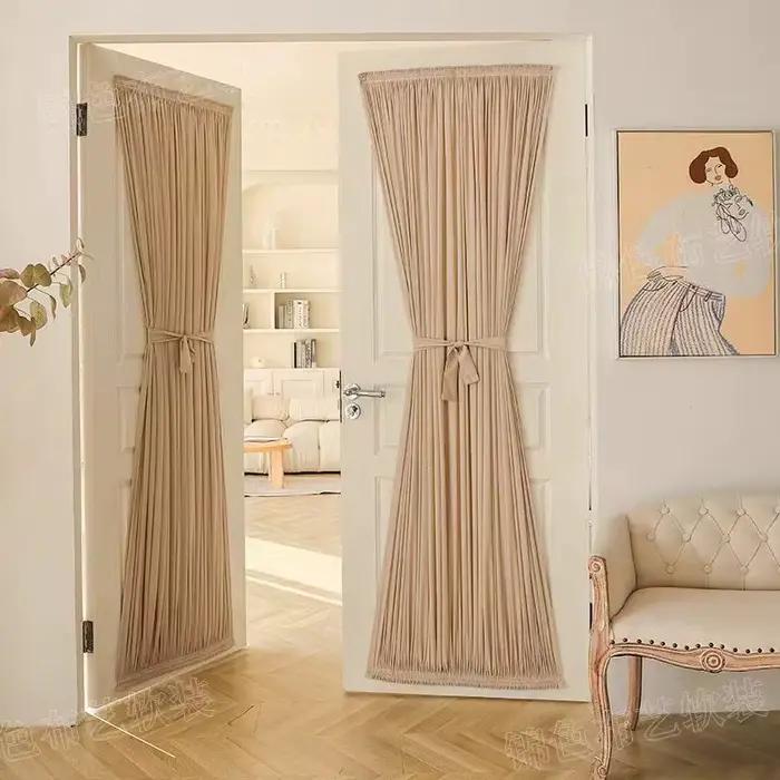 Rideaux de Porte à Tringle de Style Français, Haute Précision, Couleur Unie, Européen, pour Salon, S