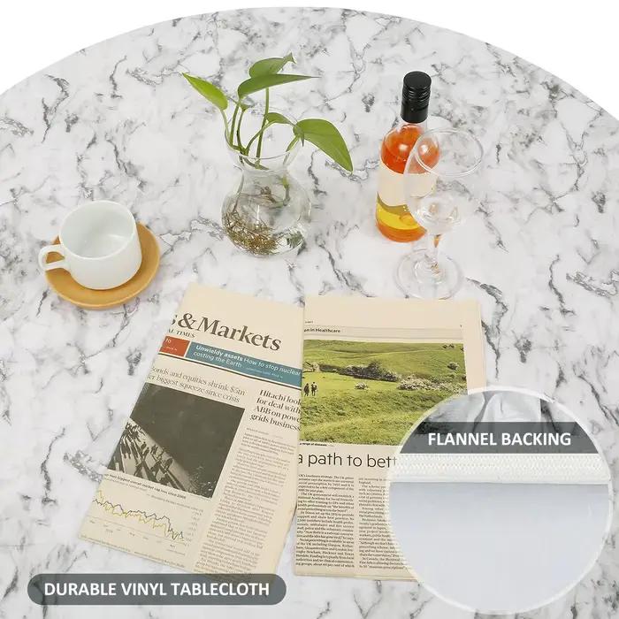Nappe ronde en PVC imperméable à l'huile, à bords élastiques, pour fête de mariage, décoration de ma