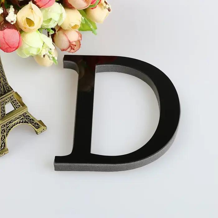 26 lettres bricolage 3D miroir acrylique autocollant Mural ornements noir anglais Alphabet décalcoma