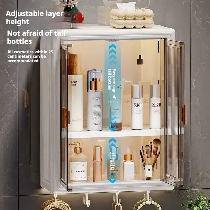 Étagère de salle de bain murale, organisateur magnétique adhésif sans perceuse, étagère de rangement