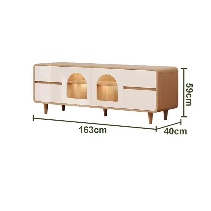 Meuble TV en bois massif blanc pour salon, meuble de rangement intelligent pour téléviseur, meuble m