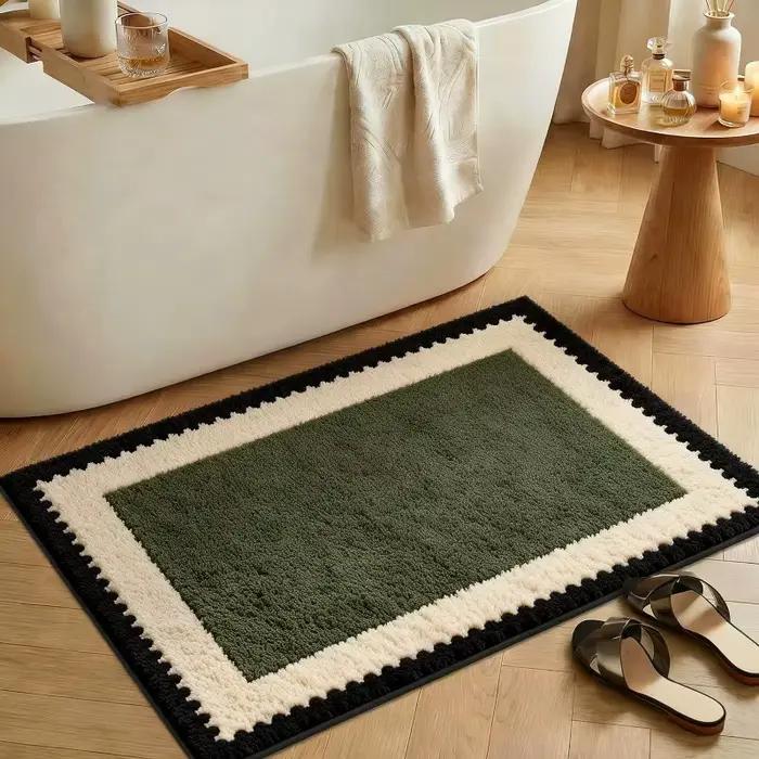 Tapis de sol de salle de bain en imitation cachemire, tapis absorbant pour toilettes et portes, tapi
