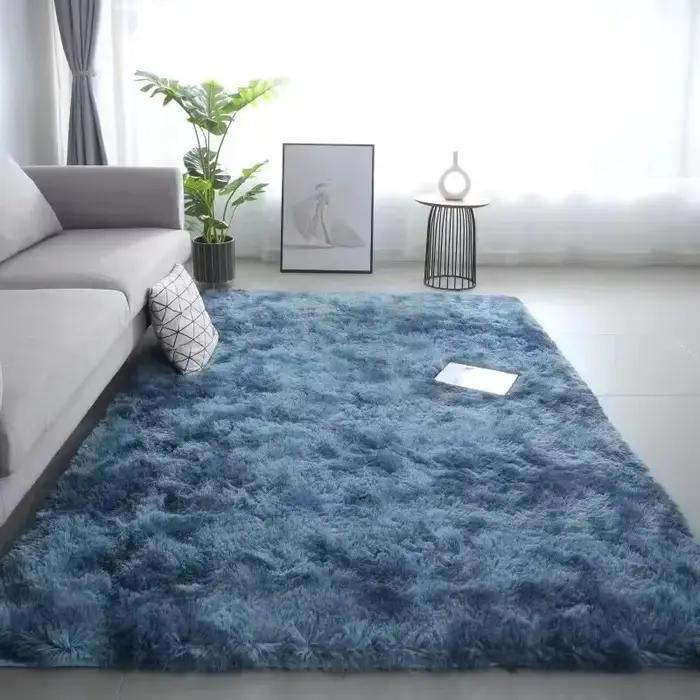 Tapis de chevet en laine de soie dégradée, pour chambre d'enfant, salon, chambre à coucher, antidéra