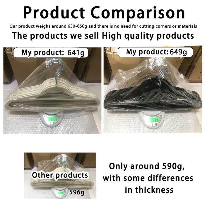 10/20 pièces de cintres en velours de haute qualité, cintres en feutre floqués antidérapants, cintre