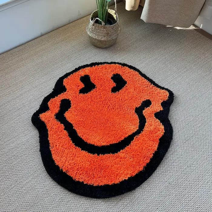 Tapis Tufté Torsadé Souriant, Purely Handmade, Doux, Adapté à la Décoration de Chambre, Moelleux, Ch