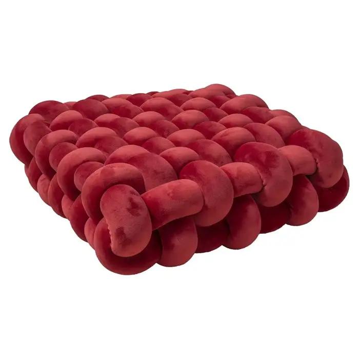 Coussin décoratif A36T, coussin carré en peluche doux, coussin à nœuds pour canapé, salon, chambre à
