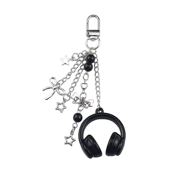 1 porte-clés en alliage de musique classique, accessoire de décoration de bijoux avec microphone de