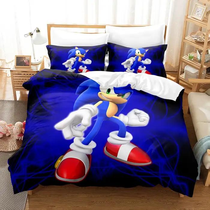 Ensembles de housse de couette Anime Hedgehog, ensemble de literie 2 pièces, housse de couette en mi