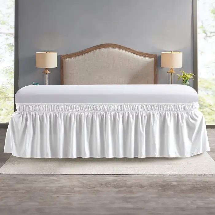 Jupe de lit élastique à volants, douce et confortable, couvre-lit résistant à la décoloration, sans