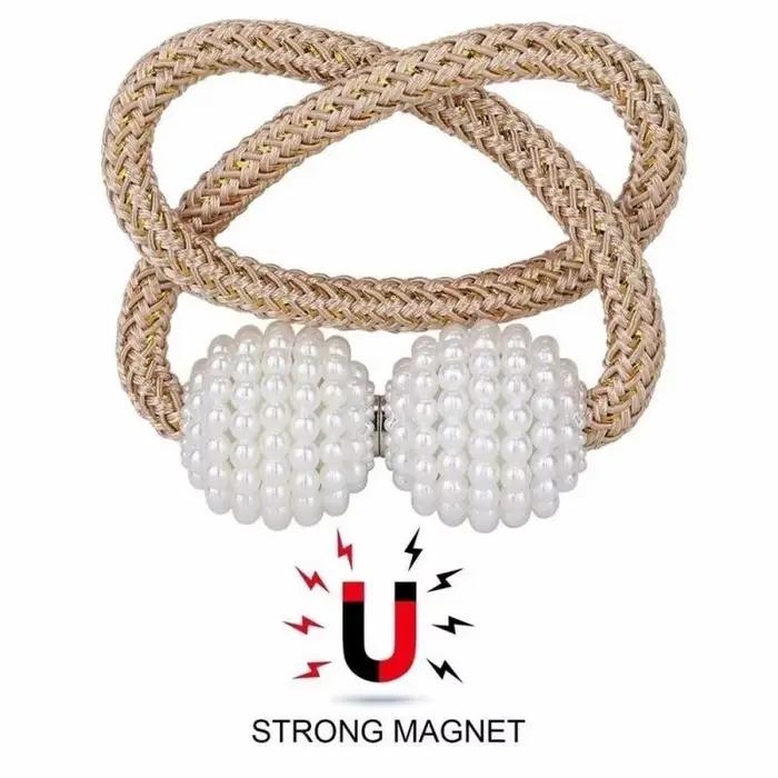 2/4 pièces perle magnétique rideau pince porte-rideau cravate boucle Clips suspendus boule boucle cr