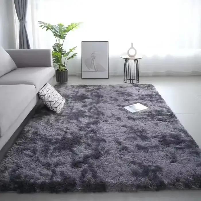 Tapis de chevet en laine de soie dégradée, pour chambre d'enfant, salon, chambre à coucher, antidéra