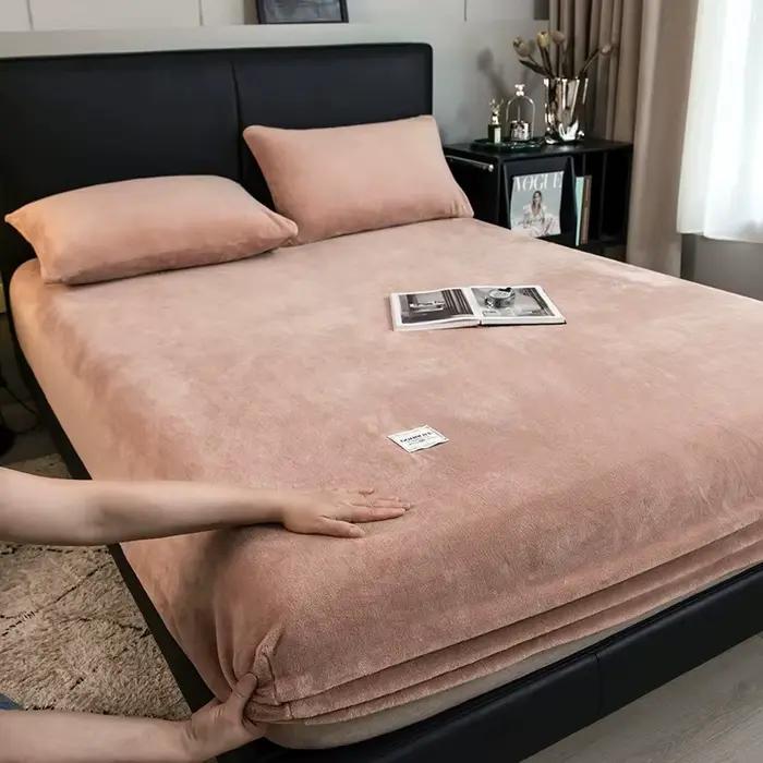 Drap-housse en velours de lait d'hiver, 1 pièce, housse de protection pour matelas en peluche de cou