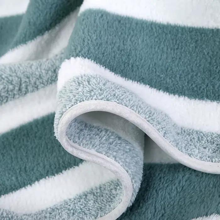 Serviette de bain rayée, 1 pièce, absorbante et à séchage rapide, Super douce, respectueuse de la pe