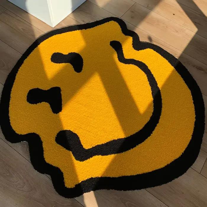 Tapis Tufté Torsadé Souriant, Purely Handmade, Doux, Adapté à la Décoration de Chambre, Moelleux, Ch